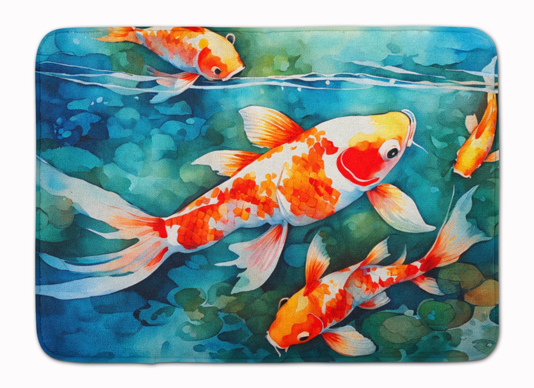 Koi Fish Memory Foam Kitchen Mat Machine Washable Anti-Fatigue Cushion Comfort Bath or Kitchen Rug