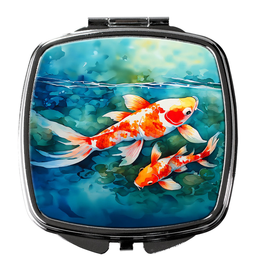 Koi Fish Compact Mirror Decorative Travel Makeup Mirror for Women Girls Gifts Pocket Makeup Mirror Folding Handheld
