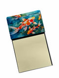 Koi Fish Watercolor Sticky Note Holder Refillable Dispenser Desk Accessory 3x3 Pad Gift