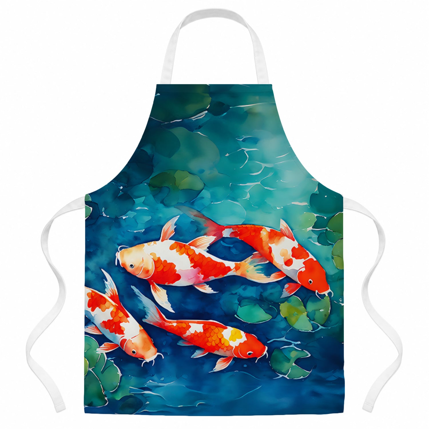 Koi Fish Apron Cooking Kitchen Server Baking Crafts Gardening for Adult Women Men, Unisex, Large, Multicolor