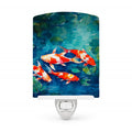 Koi Fish Ceramic Night Light Compact, UL-Certified, Ideal for Bedroom, Bathroom, Nursery, Hallway, Kitchen, 6x4x3, Multicolor