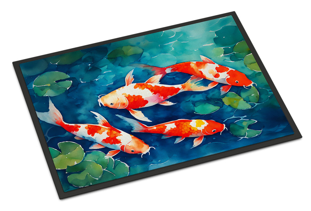 Koi Fish Doormat Indoor Outdoor 18H X 27W Front Door Mat Rugs for Entryway, Non Slip Washable