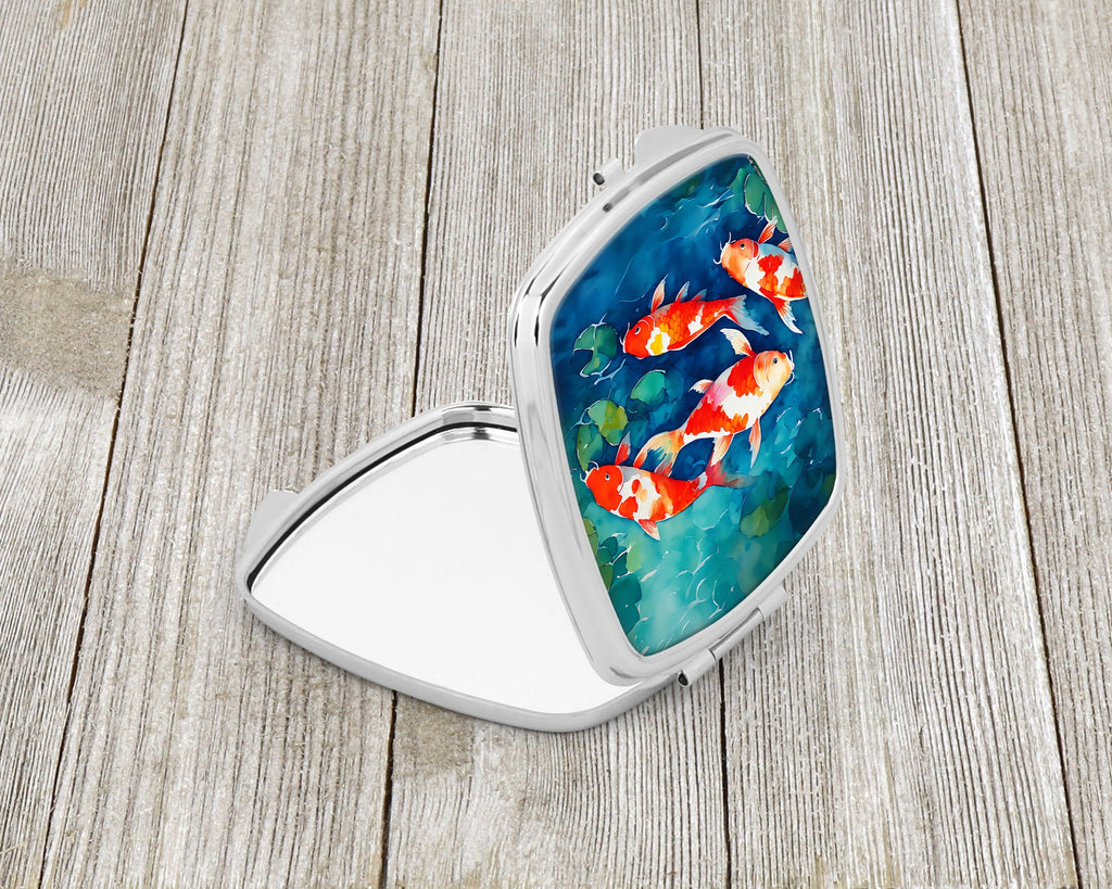 Koi Fish Compact Mirror Decorative Travel Makeup Mirror for Women Girls Gifts Pocket Makeup Mirror Folding Handheld