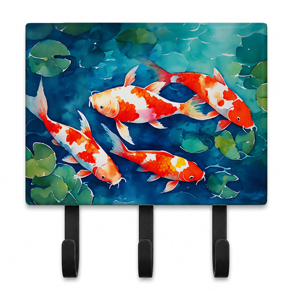 Koi Fish Leash or Key Holder Wall Hooks, Coat Rack Wall Mount, for Hanging Keys, Towels, Aprons, Leashes