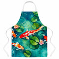 Koi Fish Apron Cooking Kitchen Server Baking Crafts Gardening for Adult Women Men, Unisex, Large, Multicolor
