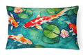 Koi Fish Decorative Throw Pillow 12x16 Indoor Outdoor Accent Cushion, Fabric Cover with Insert for Sofa, Bed, Porch & Living Room