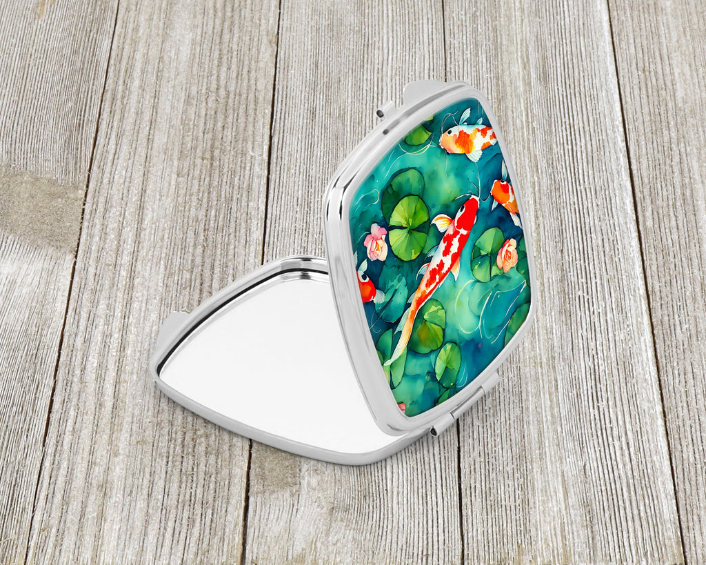 Koi Fish Compact Mirror Decorative Travel Makeup Mirror for Women Girls Gifts Pocket Makeup Mirror Folding Handheld