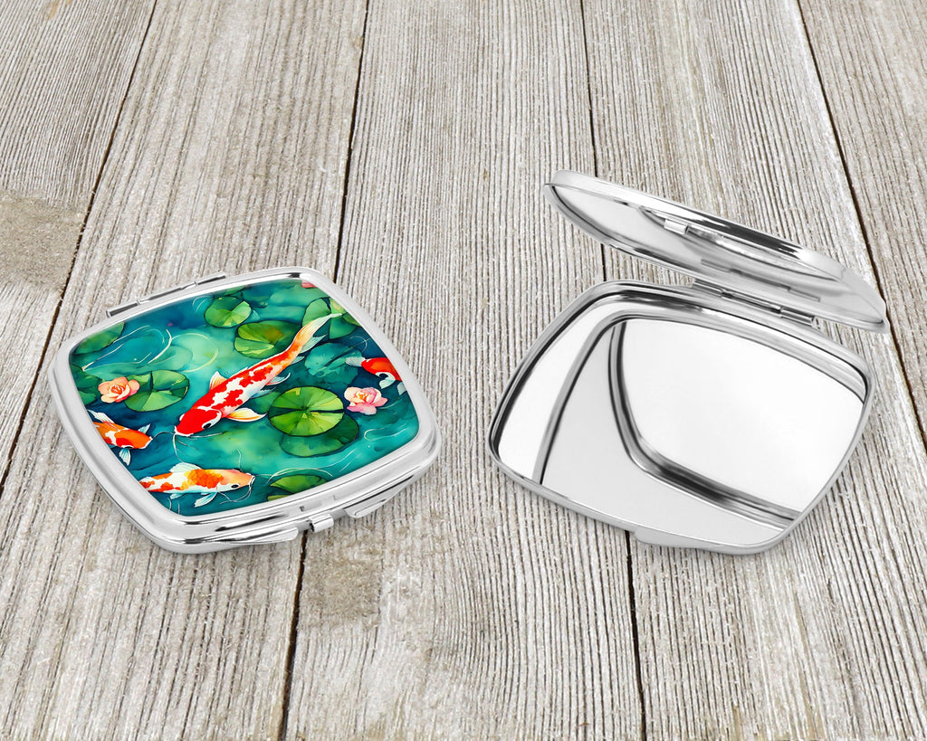 Koi Fish Compact Mirror Decorative Travel Makeup Mirror for Women Girls Gifts Pocket Makeup Mirror Folding Handheld