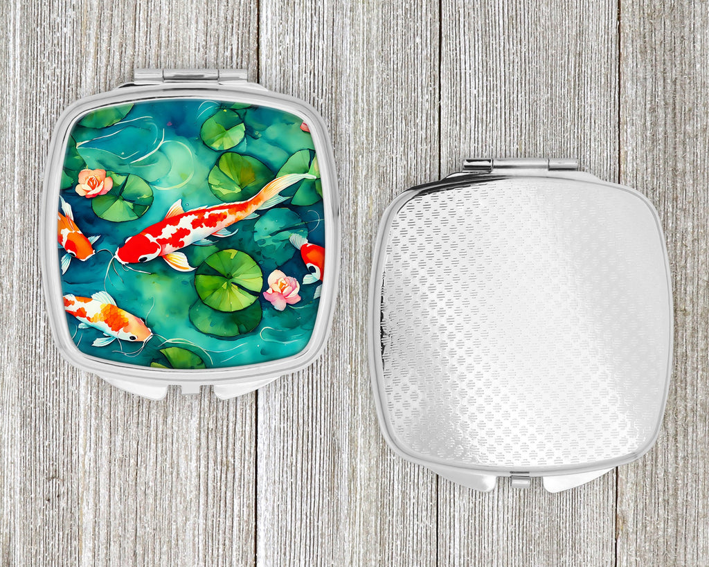 Koi Fish Compact Mirror Decorative Travel Makeup Mirror for Women Girls Gifts Pocket Makeup Mirror Folding Handheld