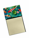 Koi Fish Watercolor Sticky Note Holder Refillable Dispenser Desk Accessory 3x3 Pad Gift