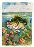Largemouth Bass House Flag 28x40 Porch Sleeve Pole Decorative Outside Yard Banner Artwork Wall Hanging, Polyester