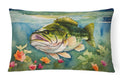 Largemouth Bass Decorative Throw Pillow 12x16 Indoor Outdoor Accent Cushion, Fabric Cover with Insert for Sofa, Bed, Porch & Living Room