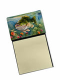 Largemouth Bass Watercolor Sticky Note Holder Refillable Dispenser Desk Accessory 3x3 Pad Gift