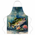 Largemouth Bass Apron Cooking Kitchen Server Baking Crafts Gardening for Adult Women Men, Unisex, Large, Multicolor
