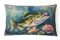 Largemouth Bass Decorative Throw Pillow 12x16 Indoor Outdoor Accent Cushion, Fabric Cover with Insert for Sofa, Bed, Porch & Living Room