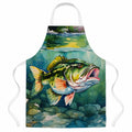 Largemouth Bass Apron Cooking Kitchen Server Baking Crafts Gardening for Adult Women Men, Unisex, Large, Multicolor