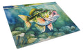 Largemouth Bass Cutting Board Tempered Glass Kitchen Cutting Surface, Heat Resistant Chopping, Non-Slip Feet, Food Prep & Serving