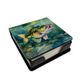 Largemouth Bass PU Leather Note Paper Holder with Artist-Designed Cover, Desk Accessory, Office Gift