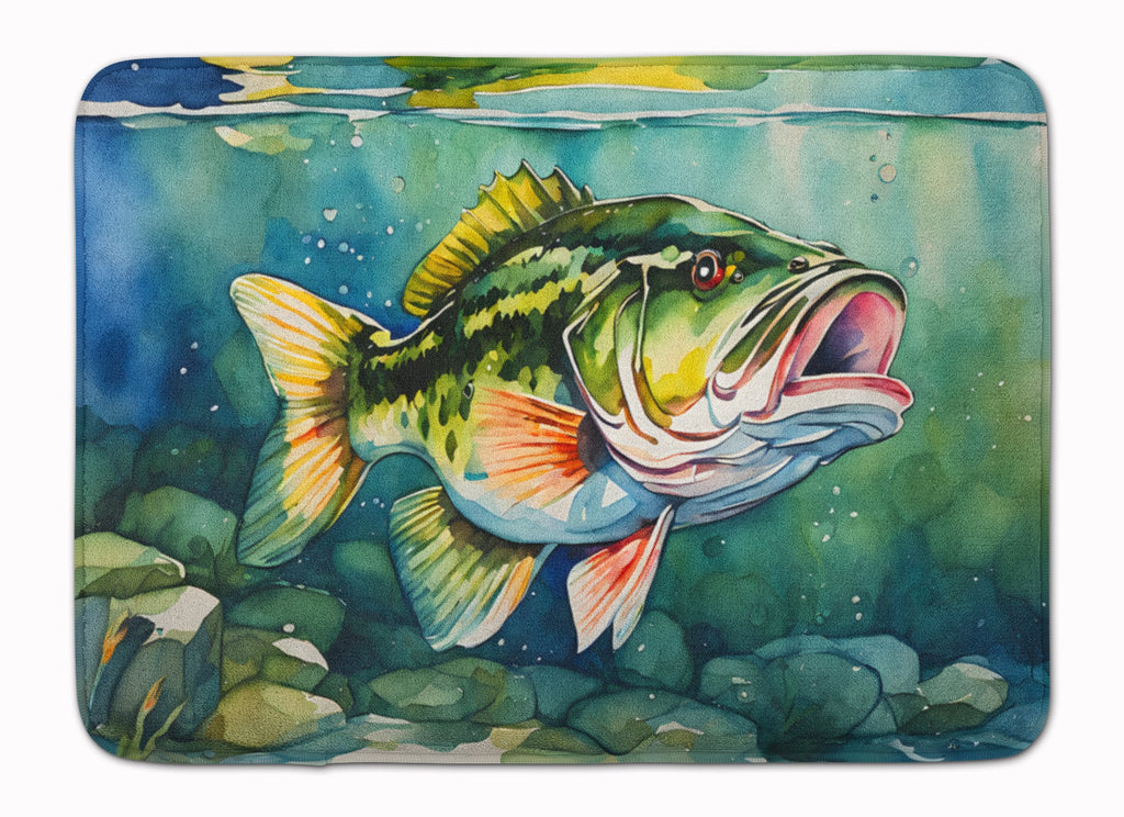 Largemouth Bass Memory Foam Kitchen Mat Machine Washable Anti-Fatigue Cushion Comfort Bath or Kitchen Rug