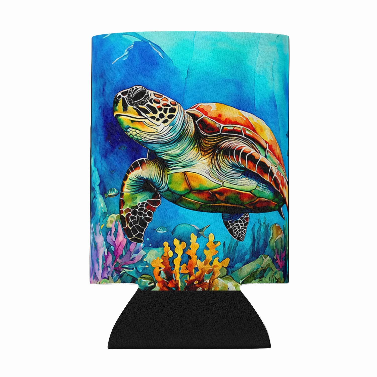 Loggerhead Sea Turtle Can or Bottle Hugger Cooler Sleeve for Standard 12 oz Cans, Insulated Foam Beer & Soda Can Hugger Reusable