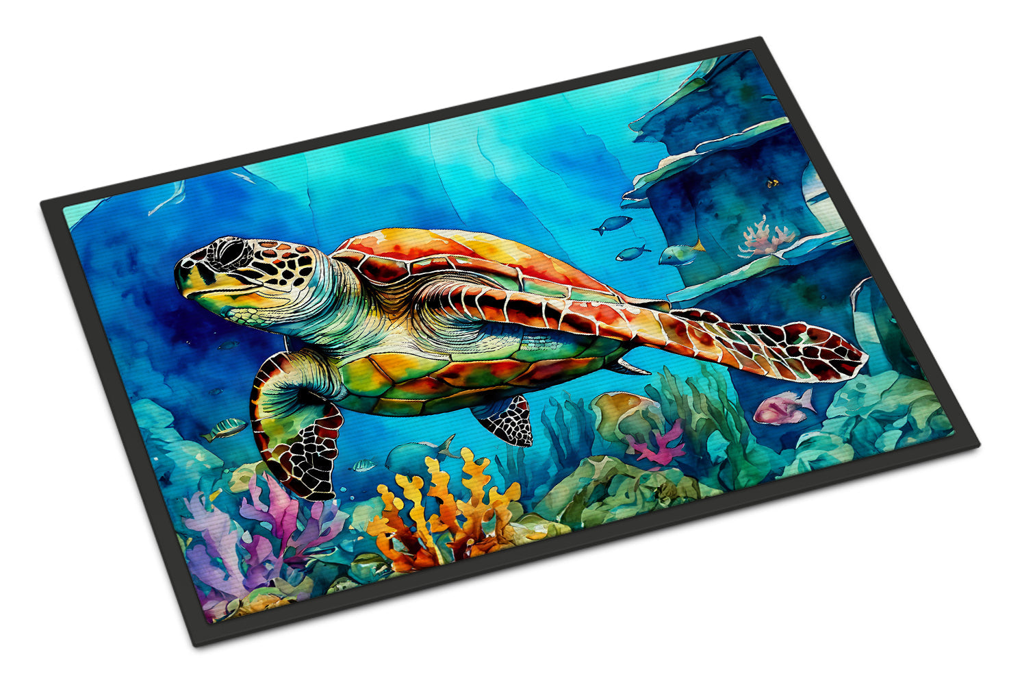 Loggerhead Sea Turtle Doormat Indoor Outdoor 24H X 36W Front Door Mat Rugs for Entryway, Non Slip Washable Low Pile,