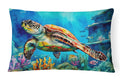 Loggerhead Sea Turtle Decorative Throw Pillow 12x16 Indoor Outdoor Accent Cushion, Fabric Cover with Insert for Sofa, Bed, Porch & Living Room