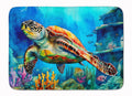 Loggerhead Sea Turtle Memory Foam Kitchen Mat Machine Washable Anti-Fatigue Cushion Comfort Bath or Kitchen Rug