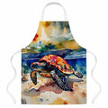 Loggerhead Sea Turtle Apron Cooking Kitchen Server Baking Crafts Gardening for Adult Women Men, Unisex, Large, Multicolor