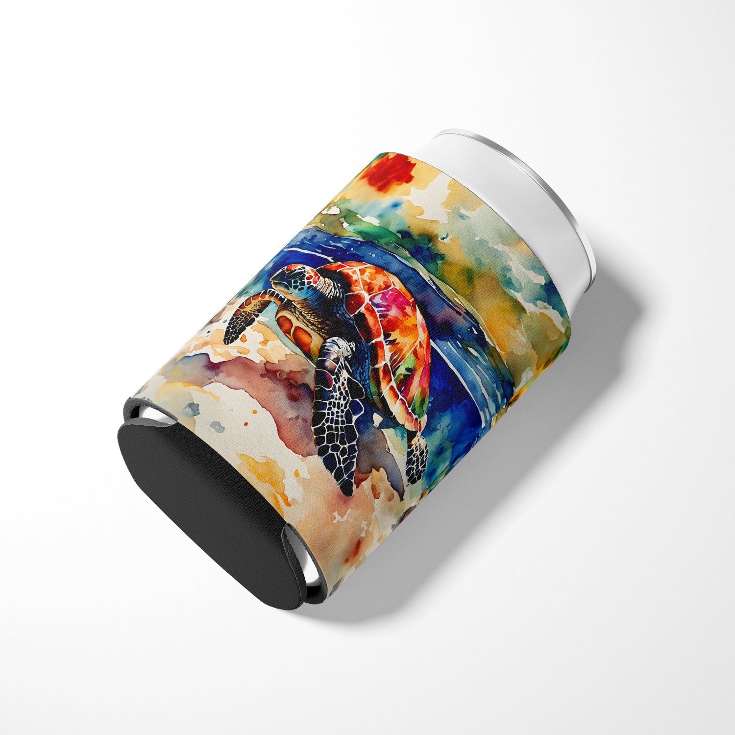 Loggerhead Sea Turtle Can or Bottle Hugger Cooler Sleeve for Standard 12 oz Cans, Insulated Foam Beer & Soda Can Hugger Reusable