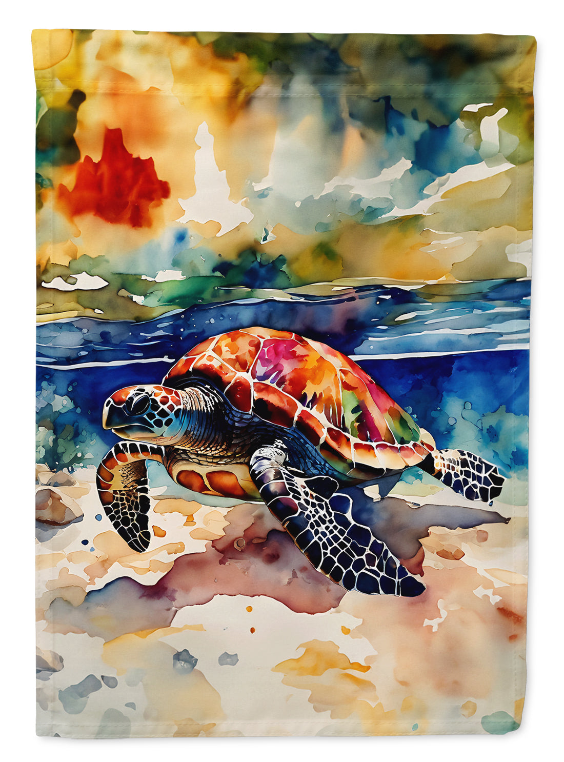 Loggerhead Sea Turtle House Flag 28x40 Porch Sleeve Pole Decorative Outside Yard Banner Artwork Wall Hanging, Polyester