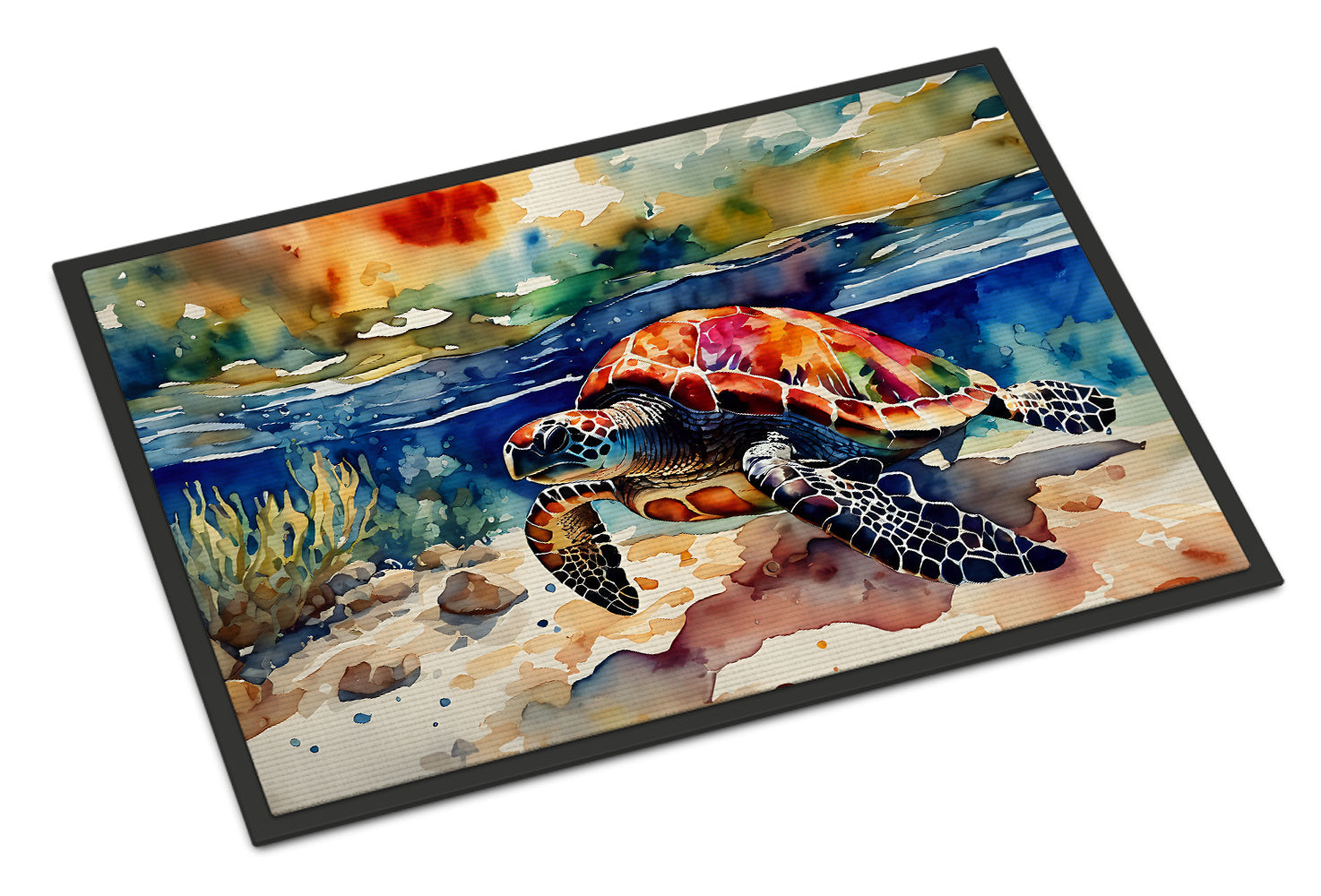 Loggerhead Sea Turtle Doormat Indoor Outdoor 24H X 36W Front Door Mat Rugs for Entryway, Non Slip Washable Low Pile,