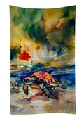 Loggerhead Sea Turtle Kitchen Towel Velour Plush Front and Cotton Loop Back Machine Washable