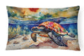 Loggerhead Sea Turtle Decorative Throw Pillow 12x16 Indoor Outdoor Accent Cushion, Fabric Cover with Insert for Sofa, Bed, Porch & Living Room