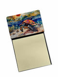 Loggerhead Sea Turtle Watercolor Sticky Note Holder Refillable Dispenser Desk Accessory 3x3 Pad Gift