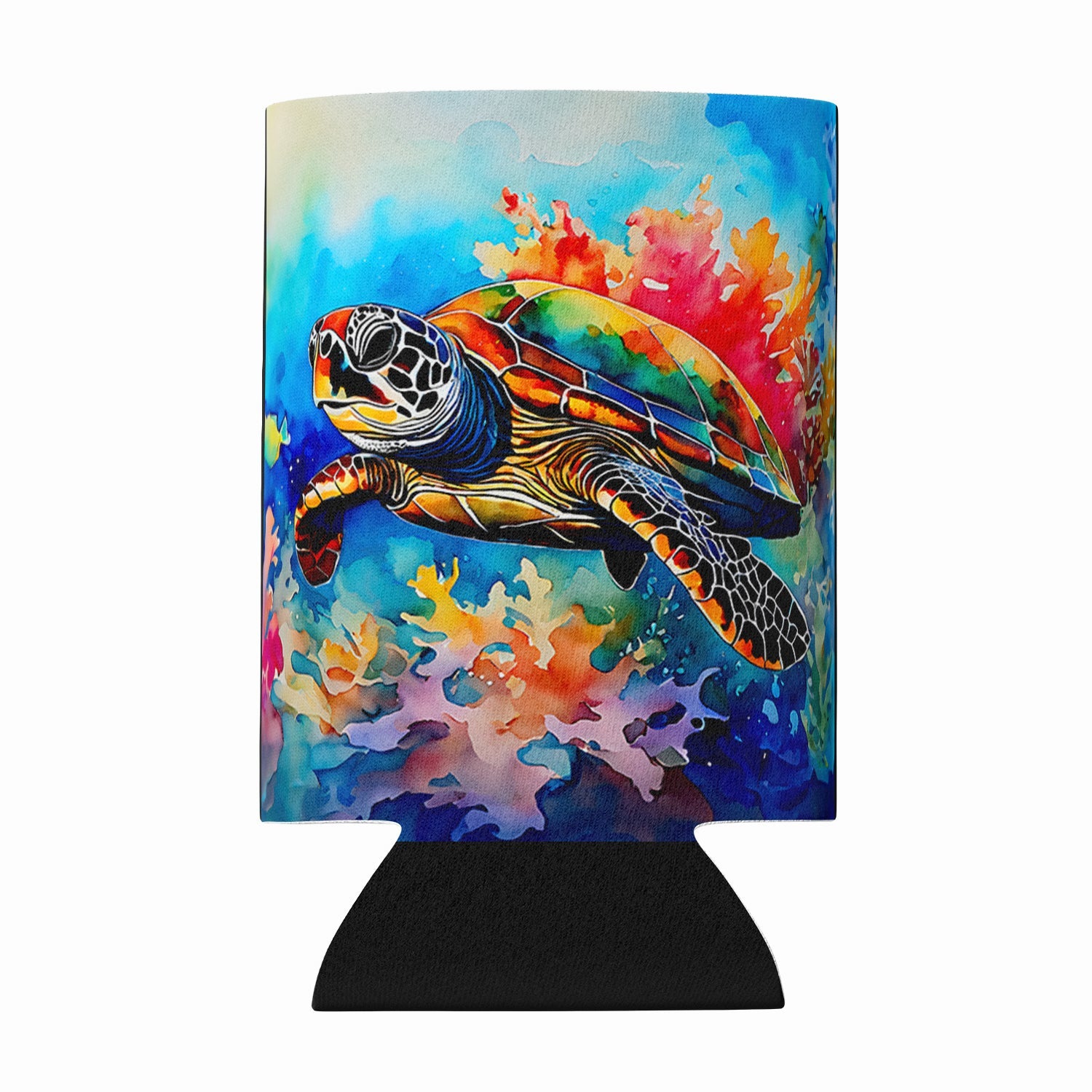 Loggerhead Sea Turtle Can or Bottle Hugger Cooler Sleeve for Standard 12 oz Cans, Insulated Foam Beer & Soda Can Hugger Reusable
