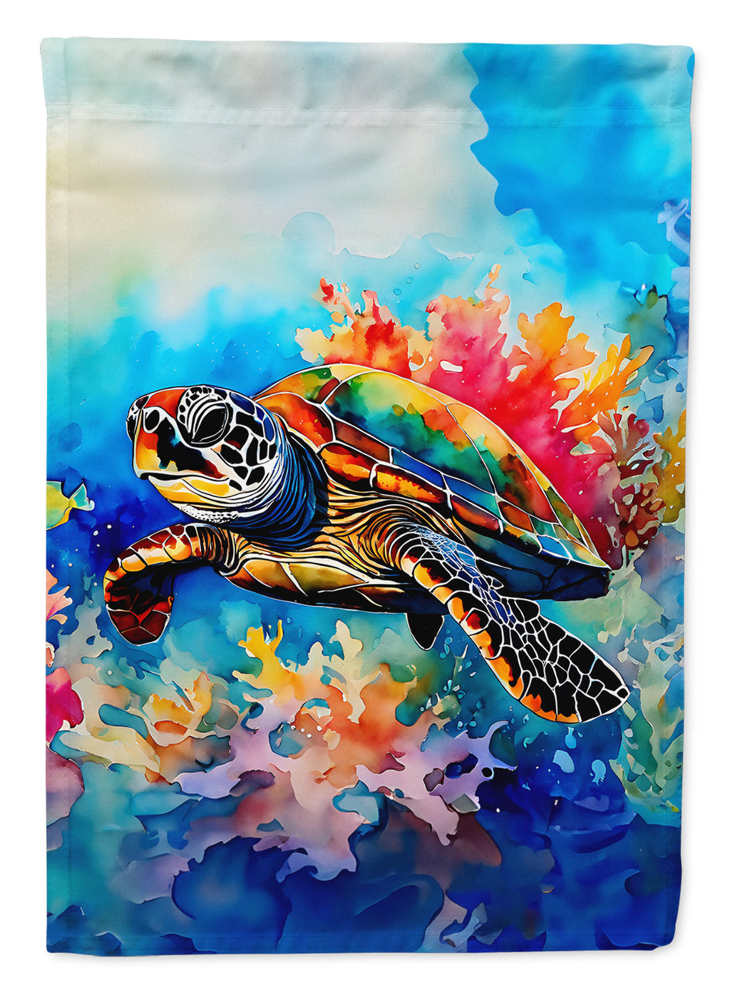 Loggerhead Sea Turtle House Flag 28x40 Porch Sleeve Pole Decorative Outside Yard Banner Artwork Wall Hanging, Polyester