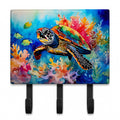 Loggerhead Sea Turtle Leash or Key Holder Wall Hooks, Coat Rack Wall Mount, for Hanging Keys, Towels, Aprons, Leashes
