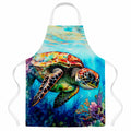 Loggerhead Sea Turtle Apron Cooking Kitchen Server Baking Crafts Gardening for Adult Women Men, Unisex, Large, Multicolor