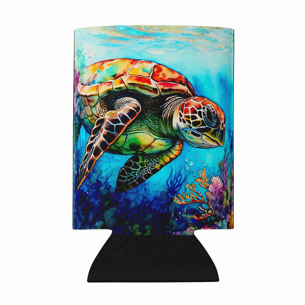 Loggerhead Sea Turtle Can or Bottle Hugger Cooler Sleeve for Standard 12 oz Cans, Insulated Foam Beer & Soda Can Hugger Reusable