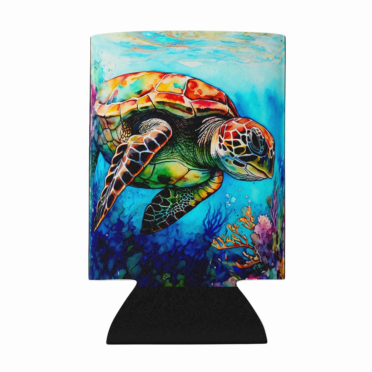 Loggerhead Sea Turtle Can or Bottle Hugger Cooler Sleeve for Standard 12 oz Cans, Insulated Foam Beer & Soda Can Hugger Reusable