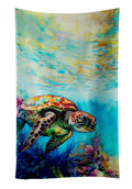 Loggerhead Sea Turtle Kitchen Towel Velour Plush Front and Cotton Loop Back Machine Washable