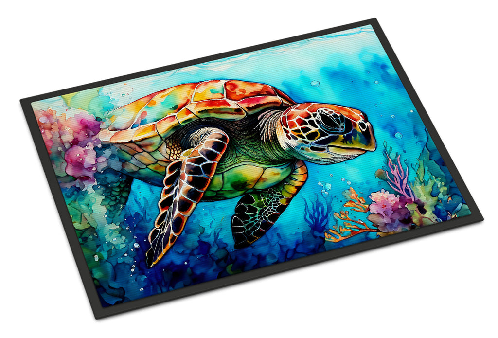 Loggerhead Sea Turtle Doormat Indoor Outdoor 18H X 27W Front Door Mat Rugs for Entryway, Non Slip Washable