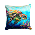 Loggerhead Sea Turtle Decorative Throw Pillow 18x18 Indoor Outdoor Accent Cushion, Fabric Cover with Insert for Sofa, Bed, Porch & Living Room