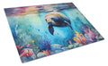 Manatee Cutting Board Tempered Glass Kitchen Cutting Surface, Heat Resistant Chopping, Non-Slip Feet, Food Prep & Serving