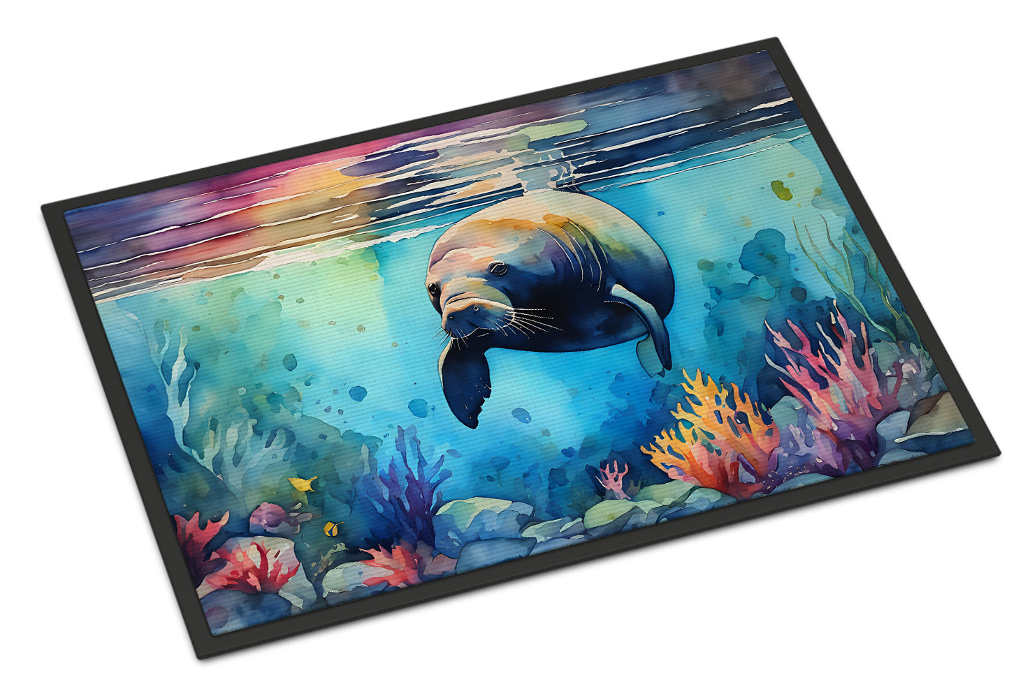 Manatee Doormat Indoor Outdoor 18H X 27W Front Door Mat Rugs for Entryway, Non Slip Washable
