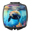 Manatee Compact Mirror Decorative Travel Makeup Mirror for Women Girls Gifts Pocket Makeup Mirror Folding Handheld