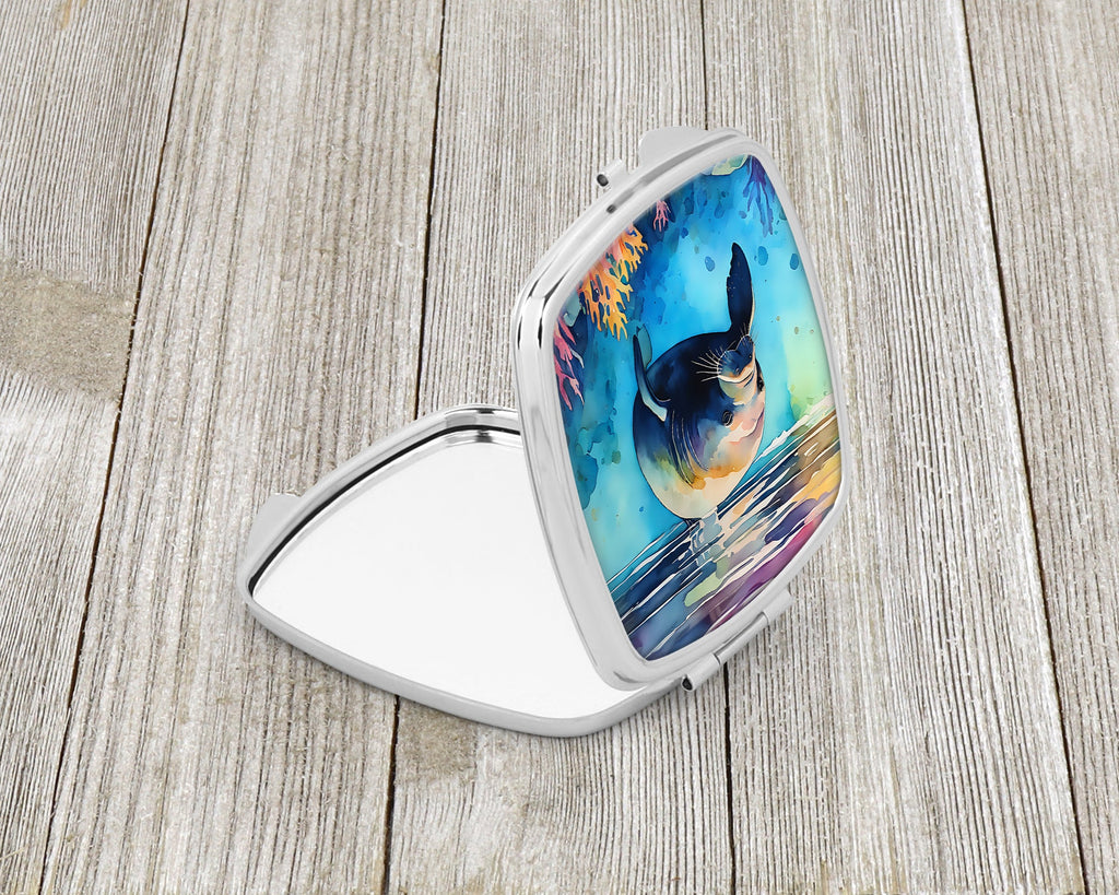 Manatee Compact Mirror Decorative Travel Makeup Mirror for Women Girls Gifts Pocket Makeup Mirror Folding Handheld