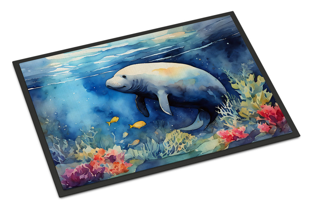 Manatee Doormat Indoor Outdoor 18H X 27W Front Door Mat Rugs for Entryway, Non Slip Washable