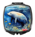 Manatee Compact Mirror Decorative Travel Makeup Mirror for Women Girls Gifts Pocket Makeup Mirror Folding Handheld