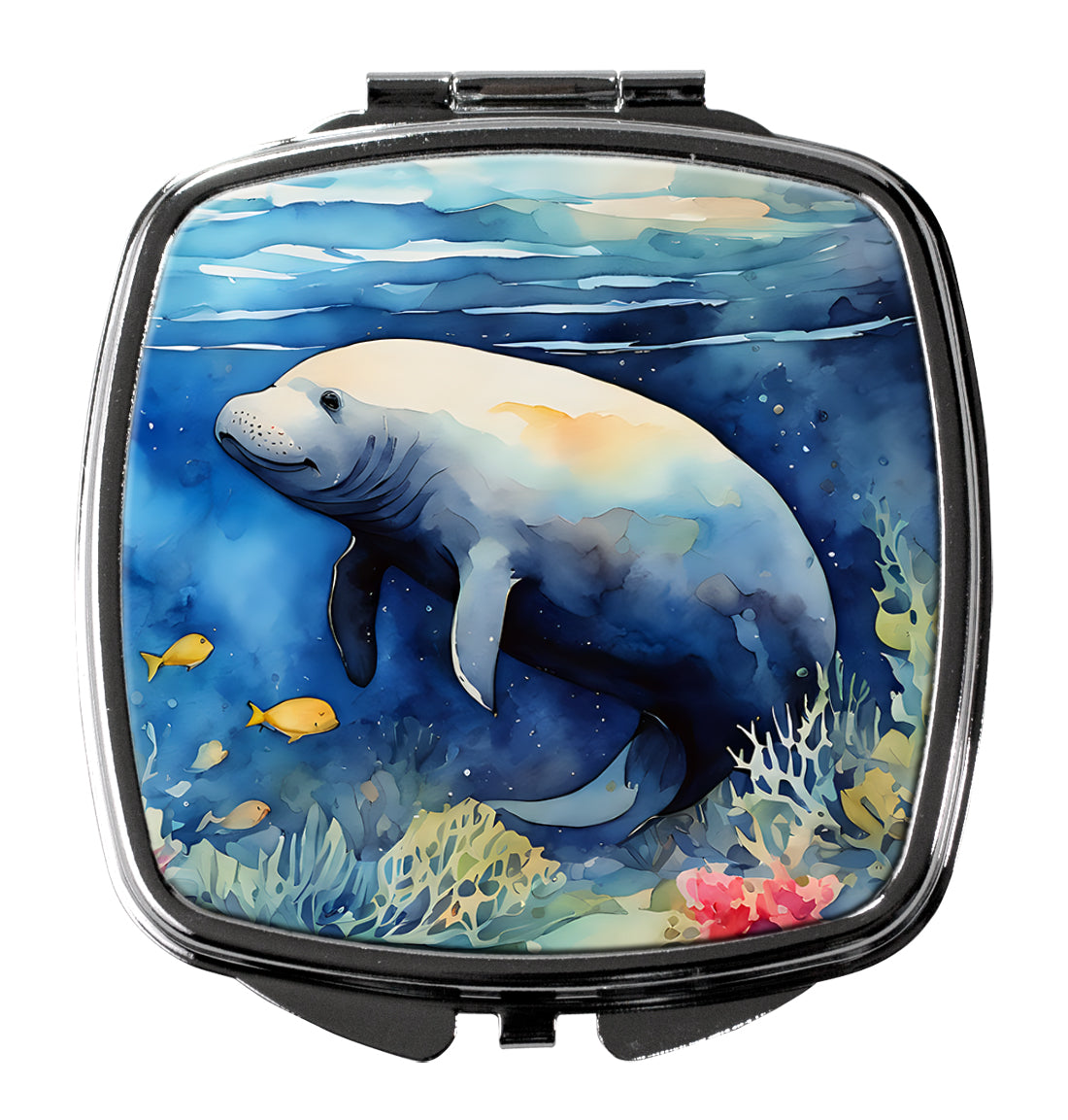 Manatee Compact Mirror Decorative Travel Makeup Mirror for Women Girls Gifts Pocket Makeup Mirror Folding Handheld